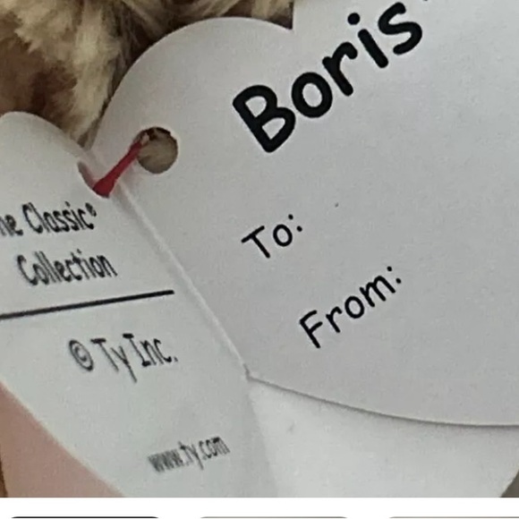 Ty Classic BORIS the Bear 12" Plush Stuffed Animal Toy New With Tag Soft Rare - Picture 2 of 2